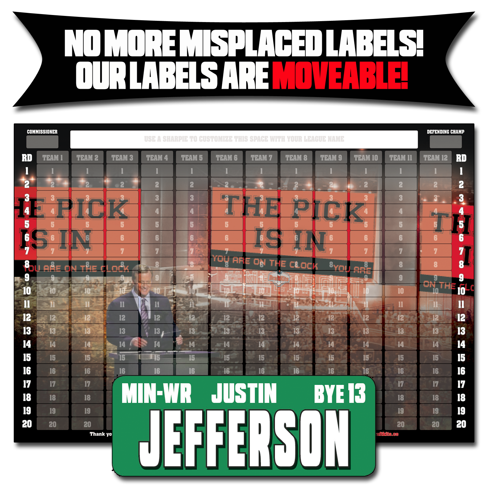 Fantasy Football Draft Labels