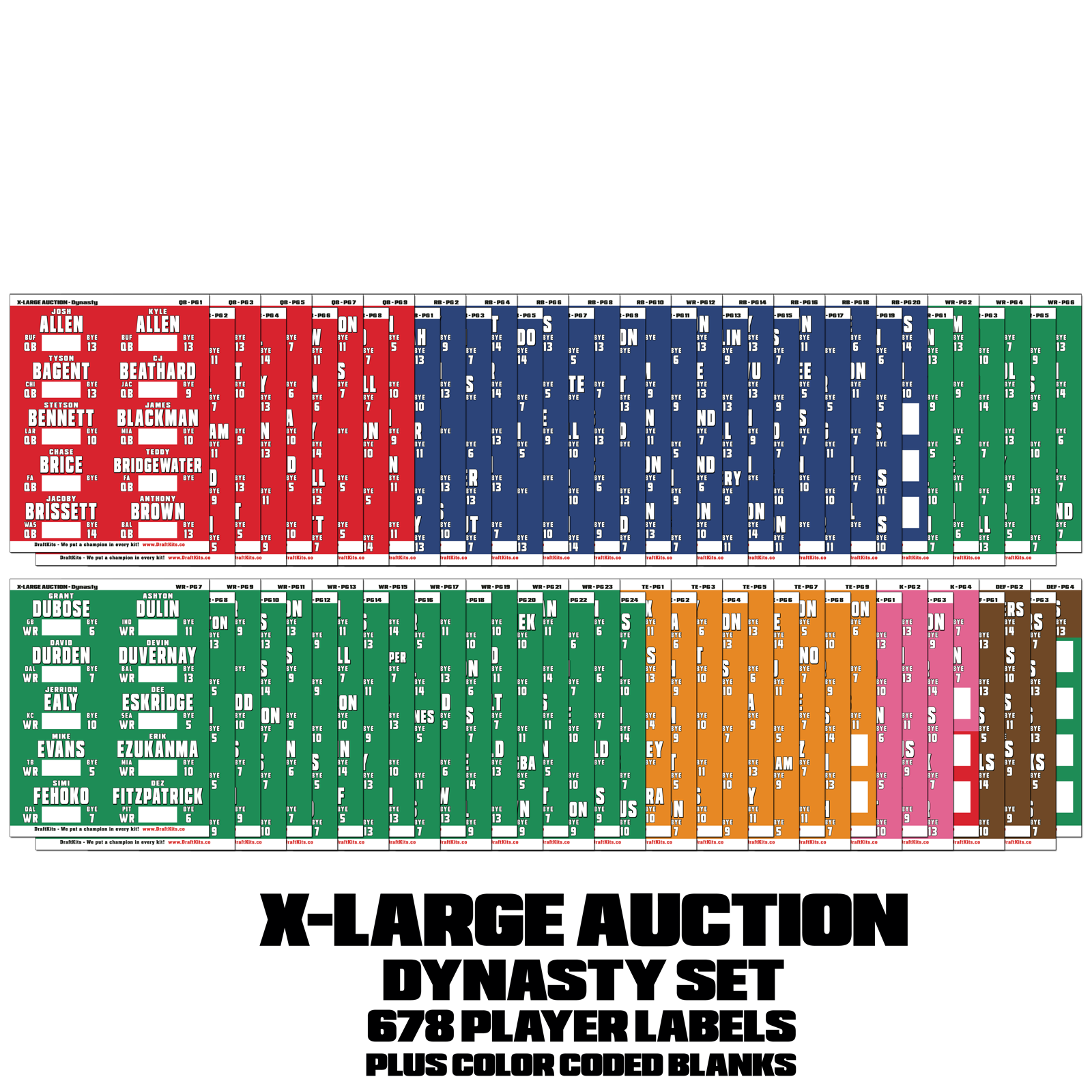 XLARGE AUCTION DYNASTY DraftKits