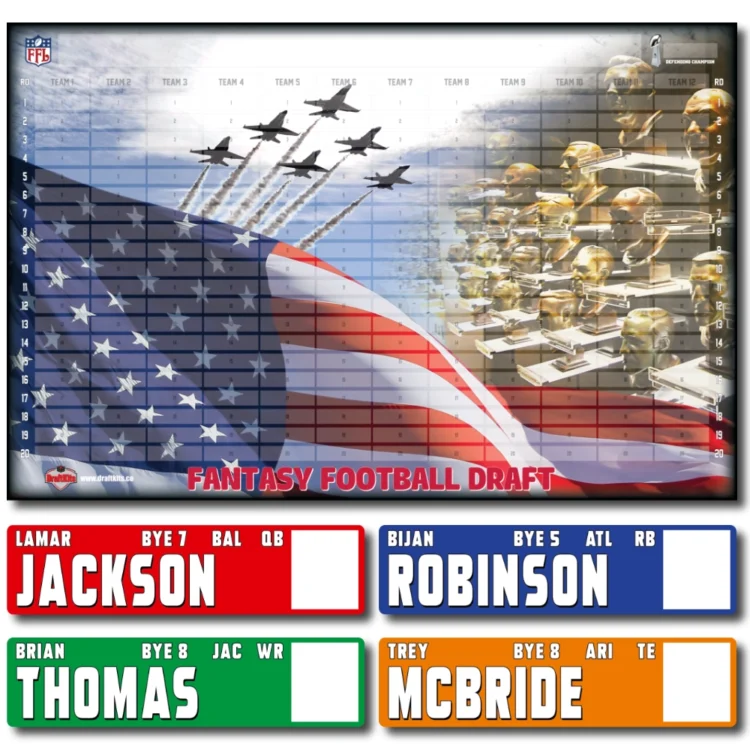 LARGE AUCTION Fantasy Football Draft Board Kit - HOF Design