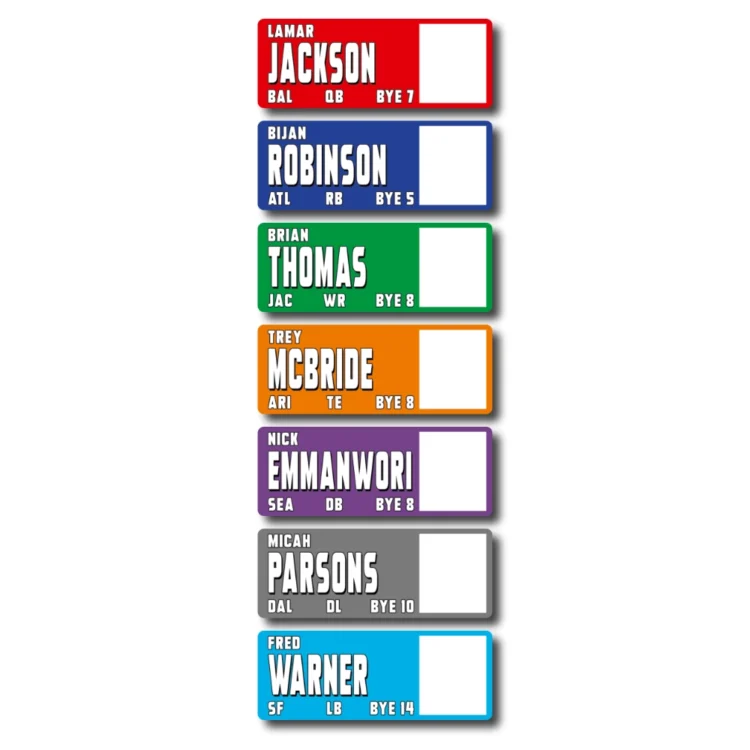 MEDIUM AUCTION Fantasy Football - PLAYER STICKERS ONLY