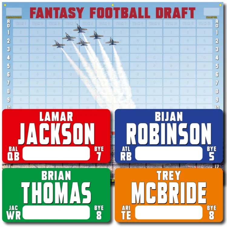 X-LARGE AUCTION Fantasy Football Draft Board Kit - REUSABLE