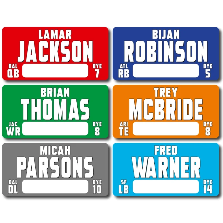 X-LARGE AUCTION Fantasy Football - PLAYER STICKERS ONLY