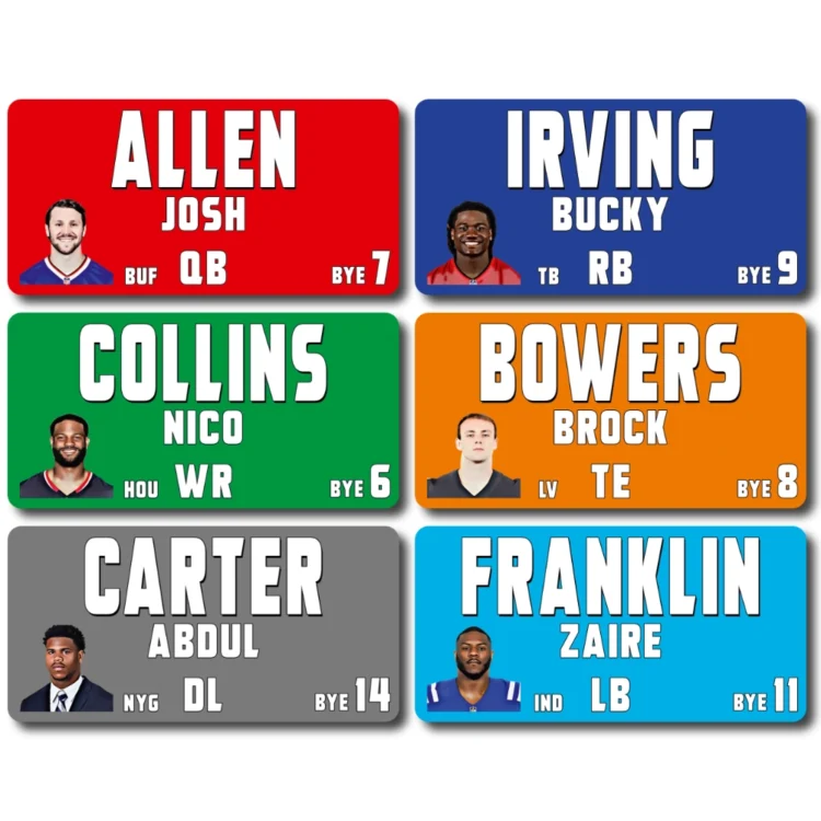 X-LARGE IMAGE Fantasy Football - PLAYER STICKERS ONLY