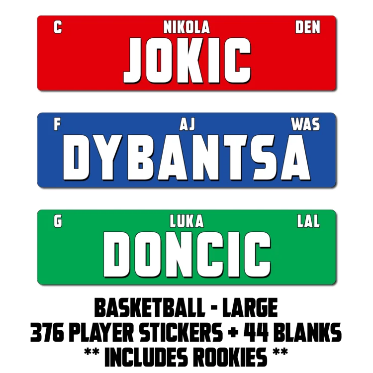 Fantasy Basketball STICKERS ONLY - NEW for 2026-27 Season - LARGE COLOR