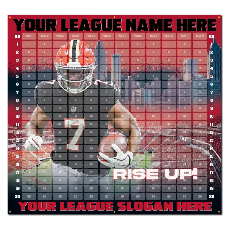CUSTOM Fantasy Football Draft Board Kit - X-LARGE - REUSABLE