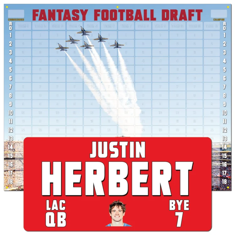 Fantasy Football Draft Board Kit - NEW for 2026 - X-LARGE IMAGE - REUSABLE